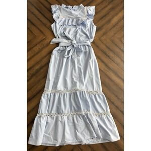 Margarita Mercantile dress Lace embroidered Dress Size M Baby Blue